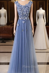Sleeveless Tulle Floor-Length Scoop Neck Bridesmaids Dresses