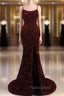 Slim Burgundy Shimmery Open Back Formal Formal Prom Evening Dresses
