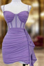 Spaghetti Straps Pleats Cute Homecoming Dresses Mini Party Dresses