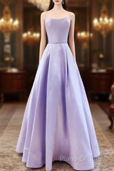 Spaghetti Straps Formal Prom Dresses Satin Floor Length