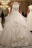 Stylish Halter Floor-Length Organza Wedding Dresses With Appliques Beading