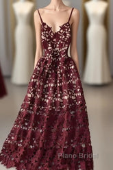 Stylish V Neck Lace Dresses A Line Party Dresses Long Formal Prom Dresses,Sexy Party Dresses