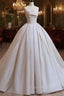 Timeless Ball Gown Strapless Satin White Wedding Dresses Brides Dresses