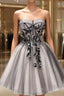 Tulle Gray Short Formal Prom Dresses Homecoming Dresses Coktail Dresses