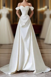 Unique Mermaid Strapless Long Wedding Dresses With Short Sleeves Brides Dresses