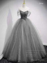 Unique Sweetheart Off Shoulder Lace Long Prom Dress, Tulle Formal Dresses