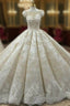 Vintage Lace Cap Sleeves Ball Gowns Wedding Dresses