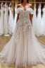 Vintage Long A-Line Off-the-Shoulder Sweetheart Backless Tulle Wedding Dress