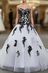 Weitese Formal WomenS Dresses Strapless Beautiful White And Black Long Formal Prom Dresses Ball Gown Wedding Dresses Formal Prom Clothing