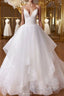 White v neck tulle long Formal Prom dress white tulle evening dress