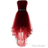 Wine Red Lovely High Low Tulle Homecoming Dress, Cute Party Dress