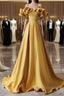 Yellow Off Shoulder Long Formal Evening Dresses Formal Prom Dresses