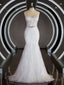 Trumpet/Mermaid Sweetheart Court Train Tulle Wedding Dresses with Appliques Lace
