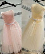 Cute A Line Tulle Short Formal Prom Dresses, Bridesmaid Dresses