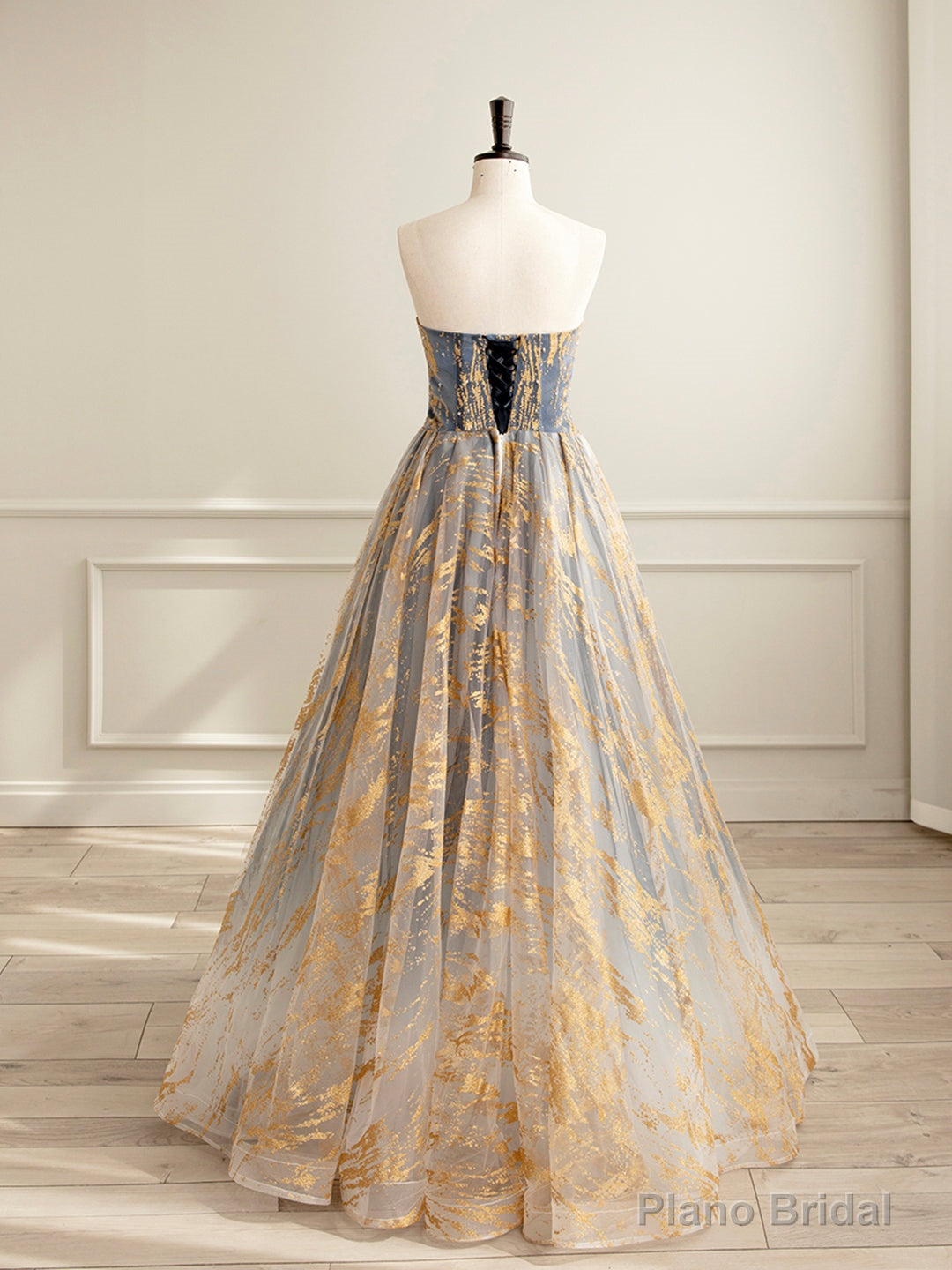 Beautiful Gradient Tulle Long Formal Dress, A-Line Strapless Prom Dress Evening Dress Secondary image