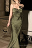 Spaghetti Strap Scoop Neck Mermaid Prom Dress Green Evening Gown