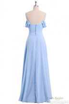 A-line Sky Blue Long Wedding Party Dresses