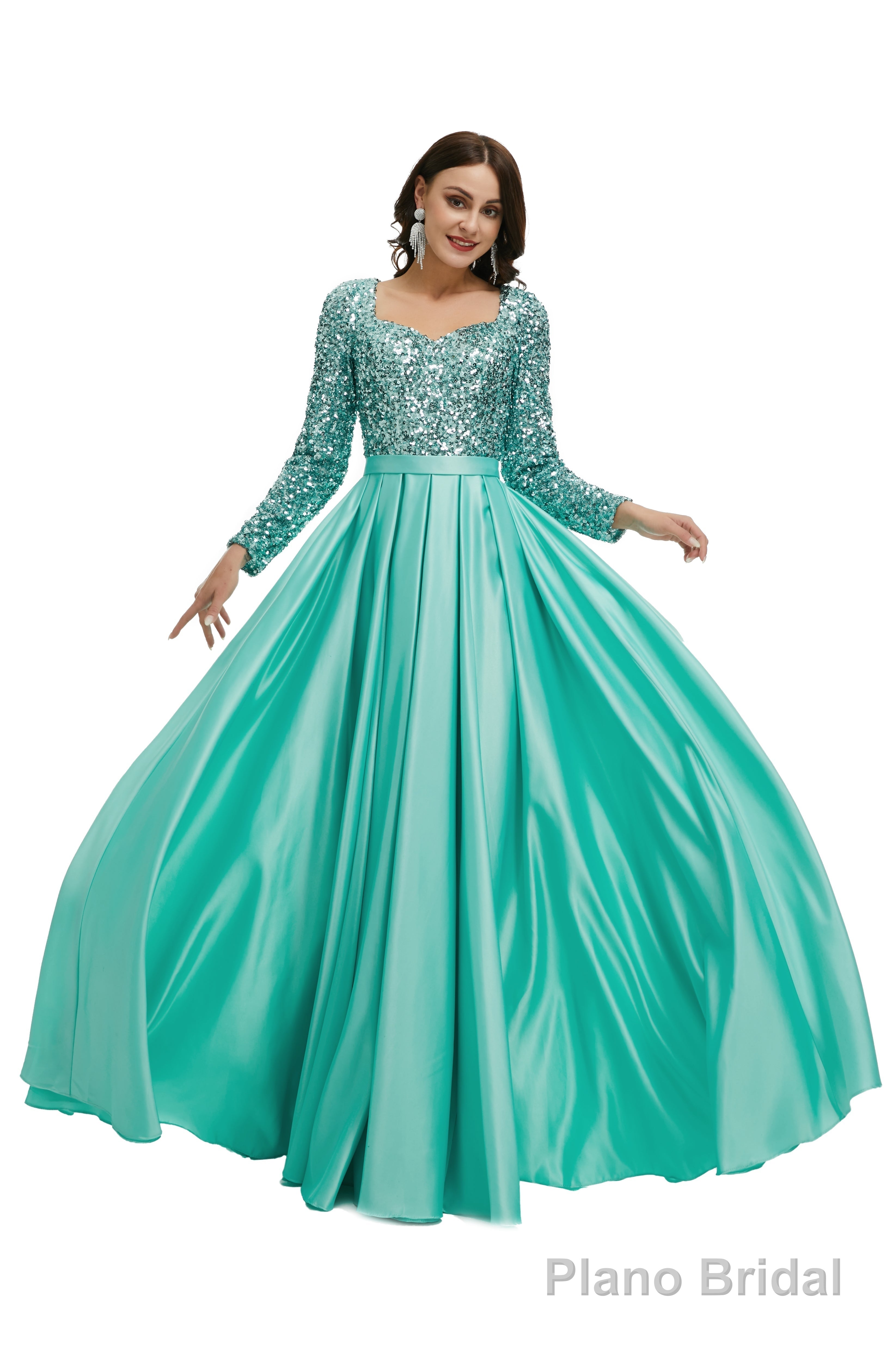 Lady Dresses Full Sleeve Prom Dresses V Neck Formal Gowns 2025 Floor Length Party Dresses