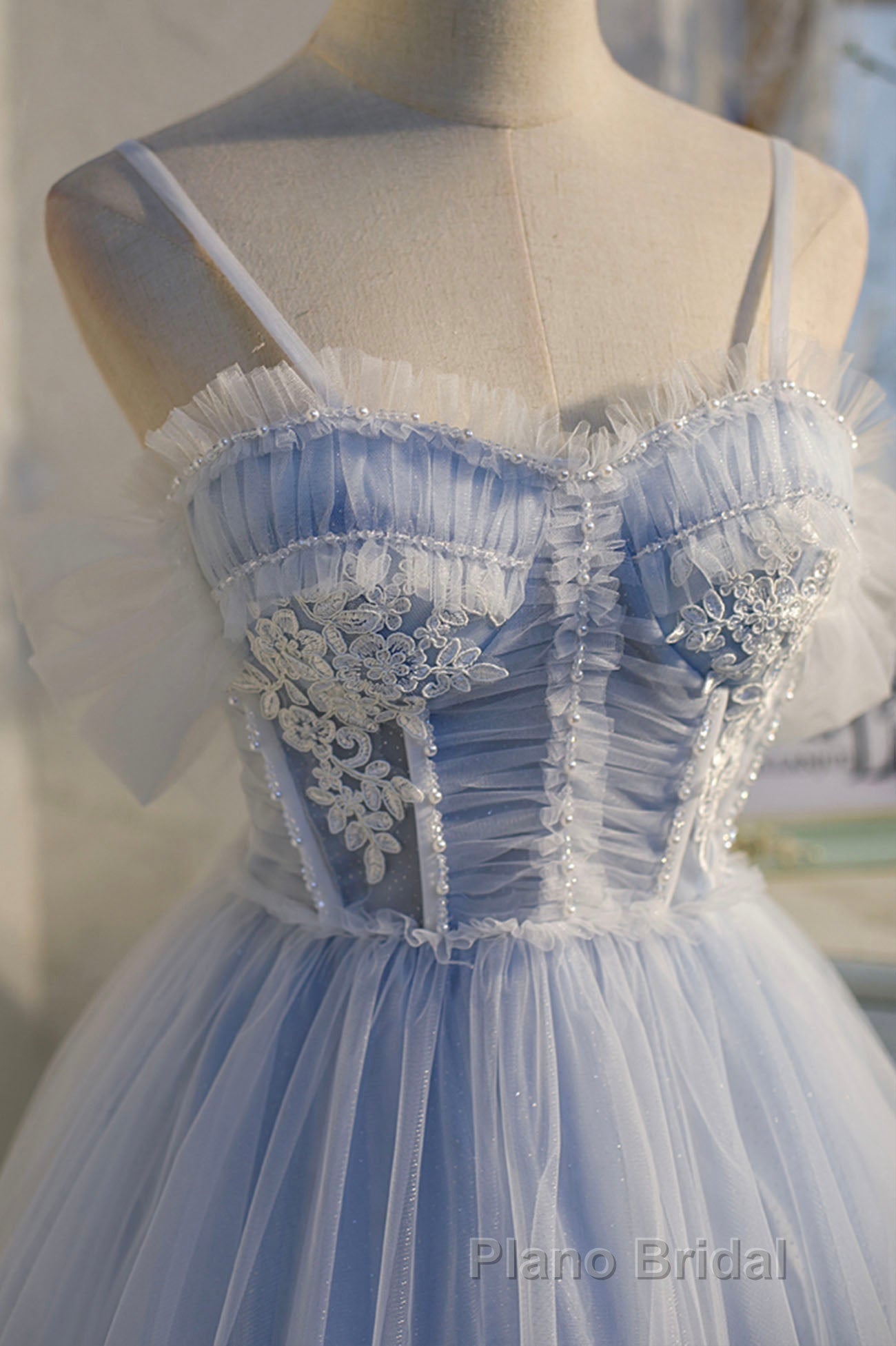 Cute Spaghetti Strap Lace Short Party Dresses, A-Line Evening Dresses Secondary image