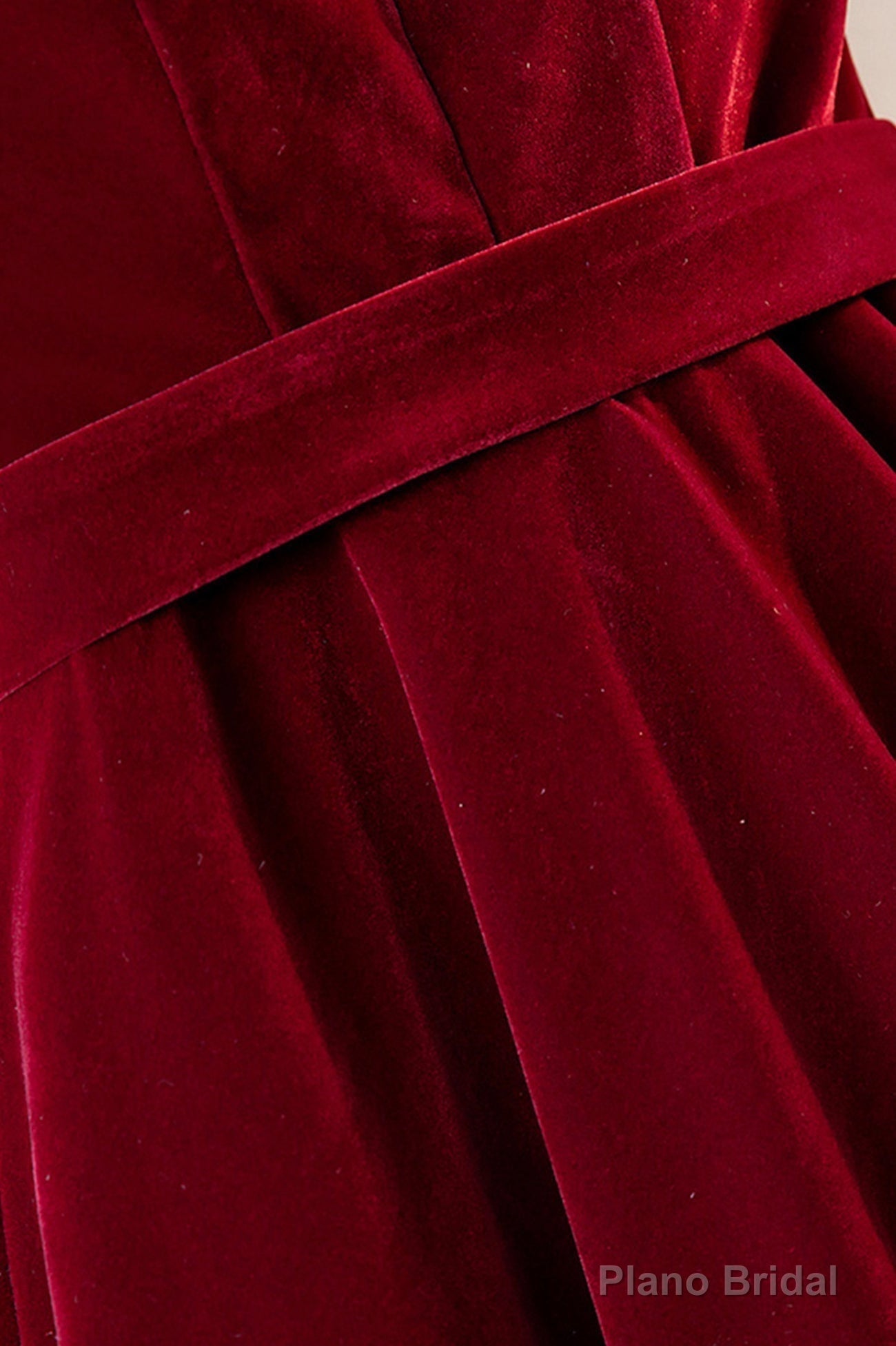 Burgundy Velvet Long Prom Dresses, Simple A-Line Evening Dresses