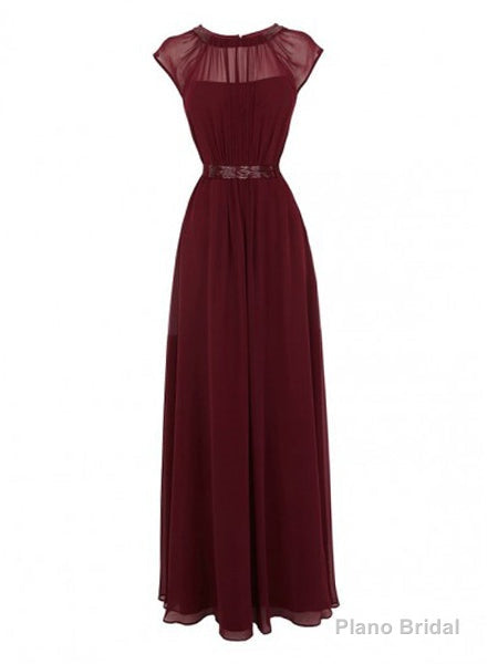 Elegant Burgundy Long Chiffon Bridesmaid Dress Wedding Party Dress Secondary image