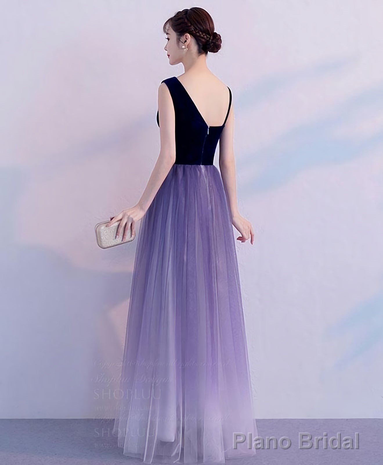 Purple Tulle Long Prom Dress Purple Tulle Bridesmaid Dress Secondary image