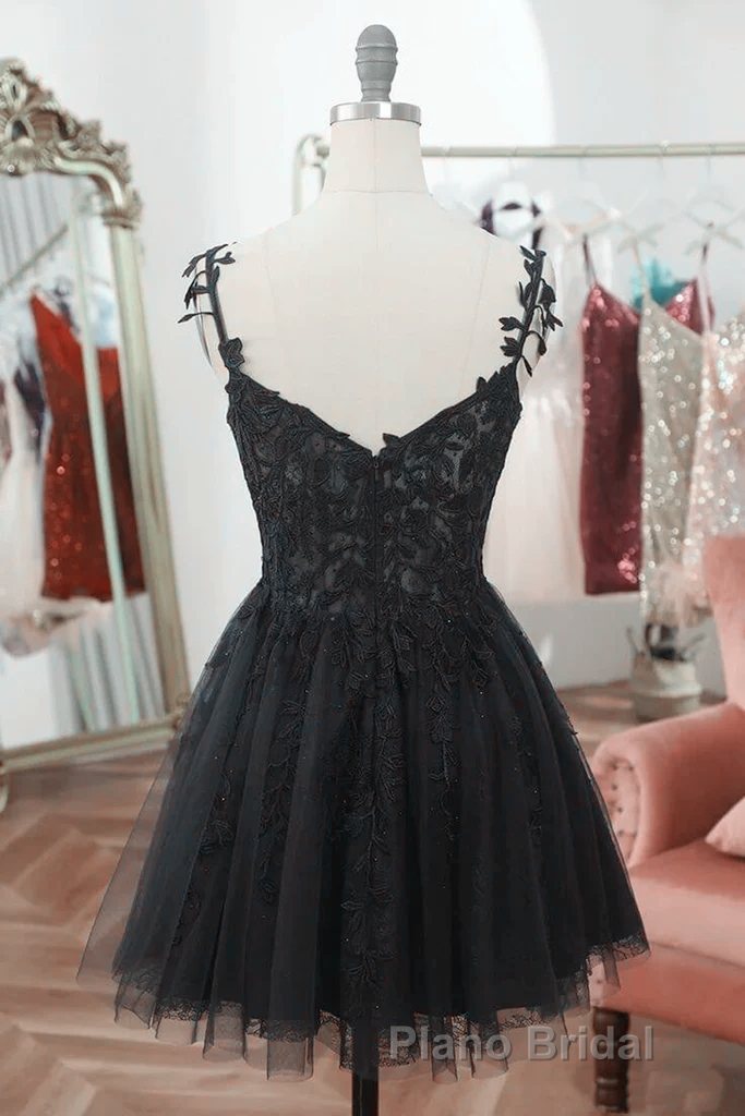 Black Short Sweetheart Tulle Homecoming Dresses, Black Short Formal Prom Dresses Party Dresses Secondary image