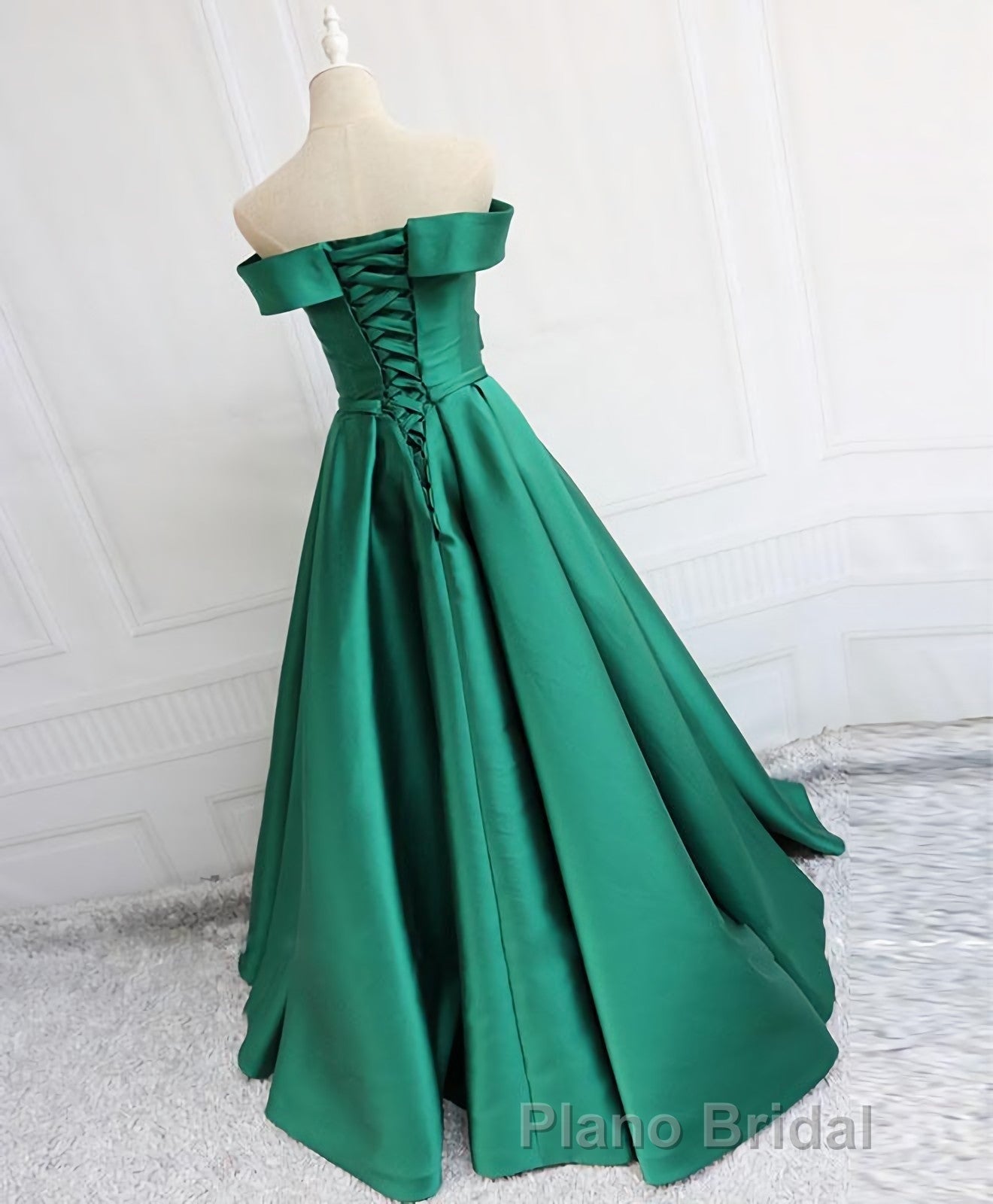 Simple Blue Satin Long Formal Prom Dresses, Blue Prom Dresses