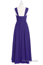 Purple Sweetheart Banded Waist Long Bridesmaid Dresses