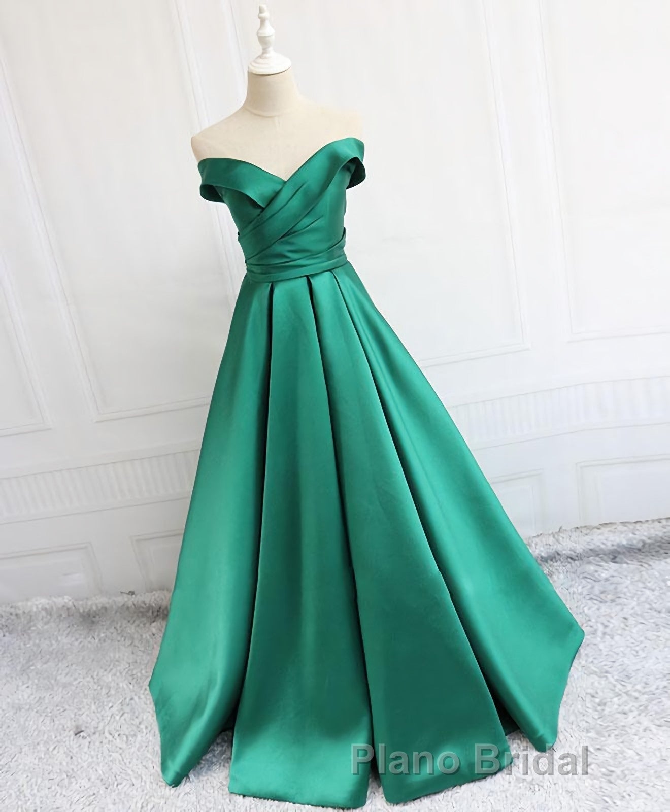 Simple Blue Satin Long Formal Prom Dresses, Blue Prom Dresses