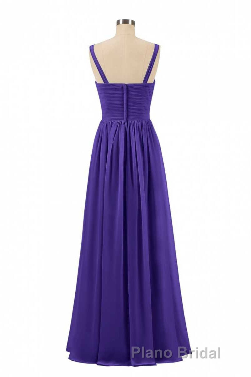 Purple Chiffon Sweetheart Straps A-Line Bridesmaid Dresses