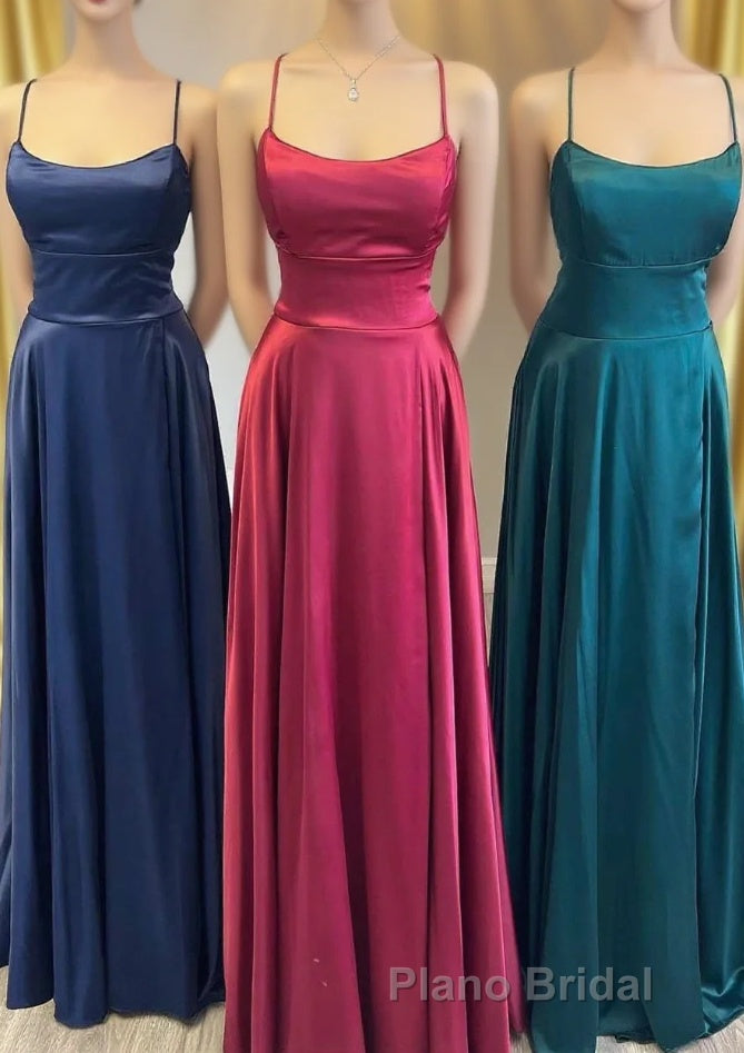 Simple Scoop Neck Lace-Up Back A-Line Prom Dresses Main image