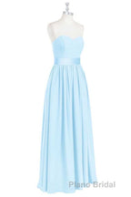 Light Blue Sweetheart A-Line Bridesmaid Dresses with Slit