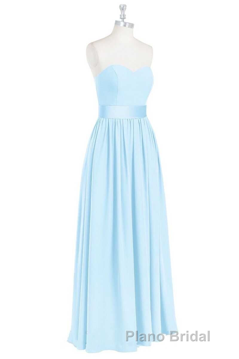 Light Blue Sweetheart A-Line Bridesmaid Dresses with Slit