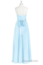 Light Blue Sweetheart A-Line Bridesmaid Dresses with Slit
