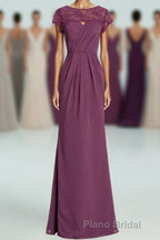 Elegant Plum Mermaid Long Bridesmaid Dresses