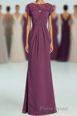 Elegant Plum Mermaid Long Bridesmaid Dresses