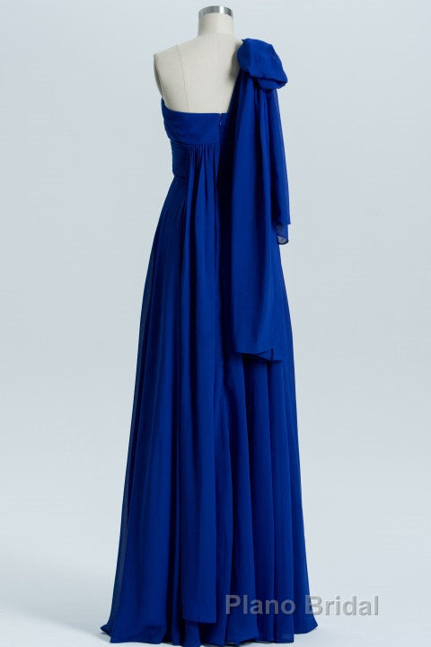 Royal Blue A-line Chiffon Long Convertible Bridesmaid Dresses