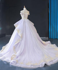 Purple Tulle Lace Long Formal Prom Gown Lace Tulle Long Evening Dresses