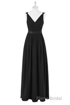 Lavender Chiffon V-Neck Backless Long Bridesmaid Dresses