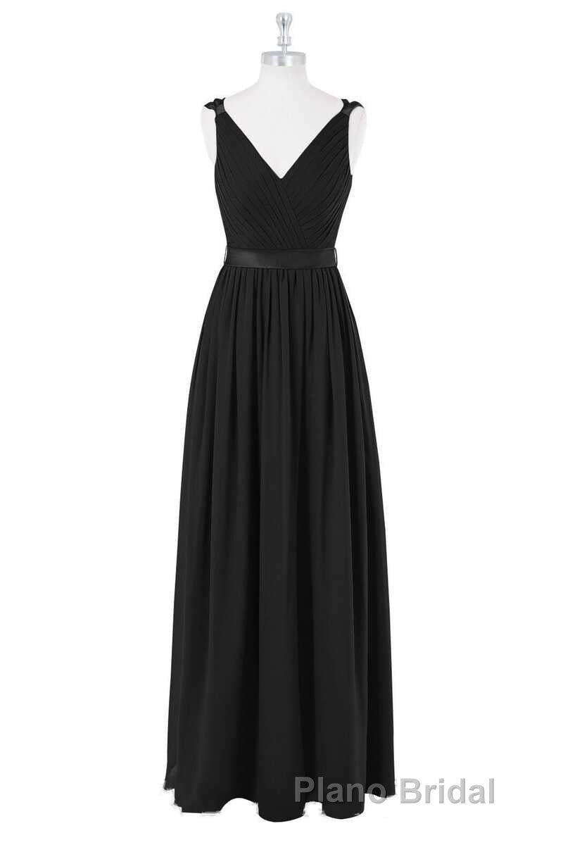 Lavender Chiffon V-Neck Backless Long Bridesmaid Dresses