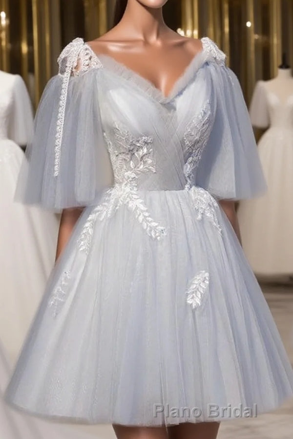 Chic Sleeveless Lace Appliques Tulle Princess Homecoming Dresses Main image