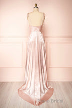 Simple Satin Long Formal Prom Dresses, A-Line Formal Evening Dresses