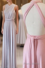 Elegant A-Line Pink Long Bridesmaid Dresses Wedding Party Dresses