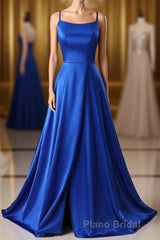 A-Line Formal Prom Dresses Side Split Evening Dresses