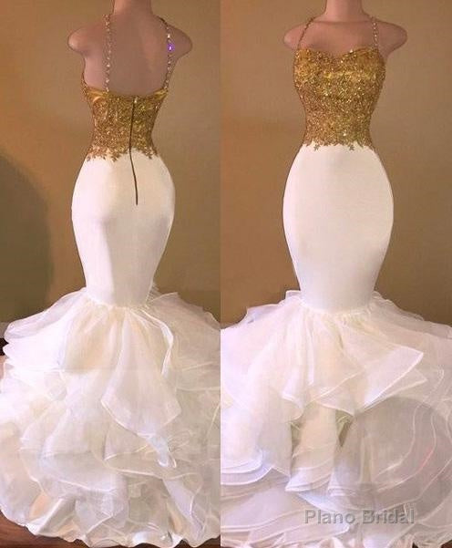 2025 Mermaid Spaghetti Straps Organza Floor-Length Prom Dresses Main image