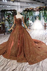 Big Formal Prom Dresses One Shoulder Lace Up Back Sequins Beads Quinceanera Dresses