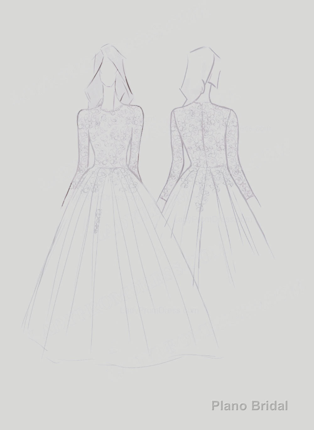 2025 Newest A Line Long Sleeves Tulle With Appliques Wedding Dresses