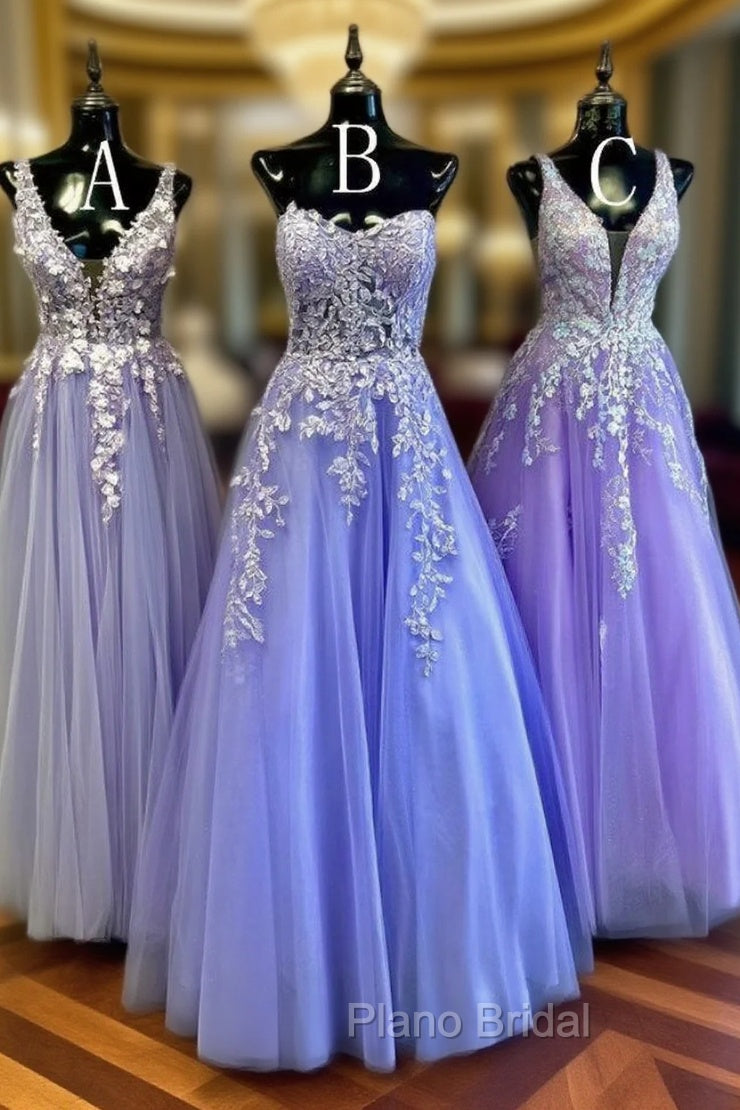 2025 New Style Tulle Long Formal Prom Dresses with Appliques