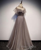 Unique Tulle Long Formal Prom Dresses, Tulle Evening Dresses